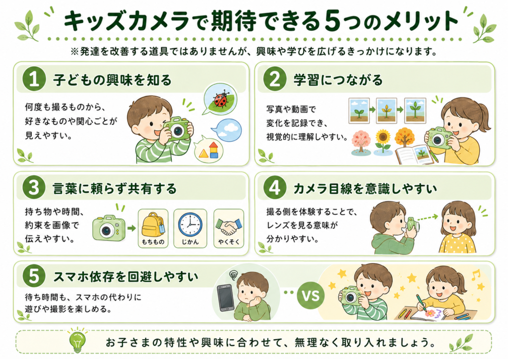 子どもの興味や学習、コミュニケーションなどキッズカメラで期待できる5つのメリット