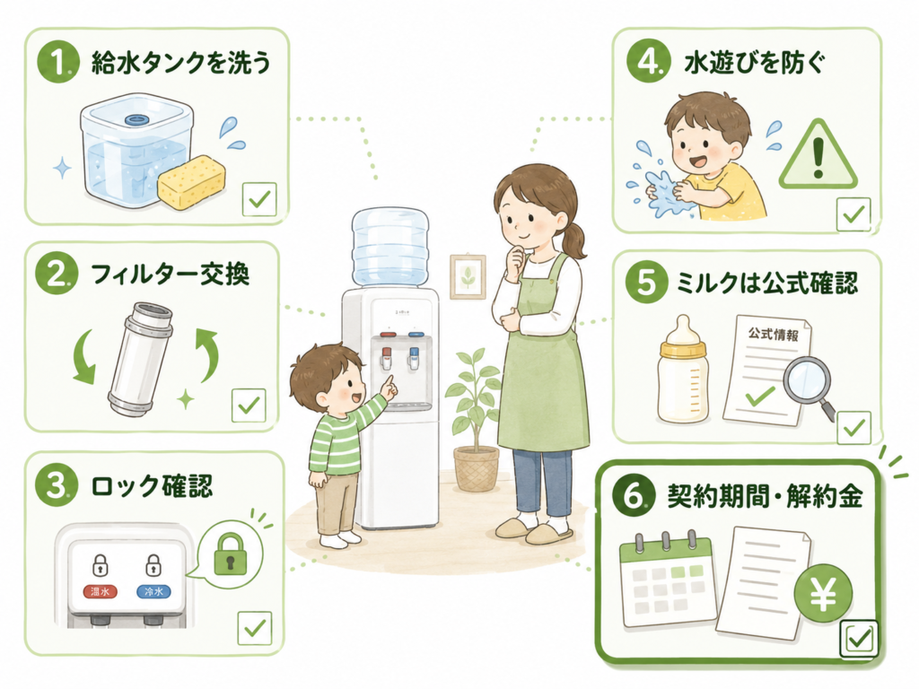 ウォーターサーバーのチャイルドロックを確認する家庭